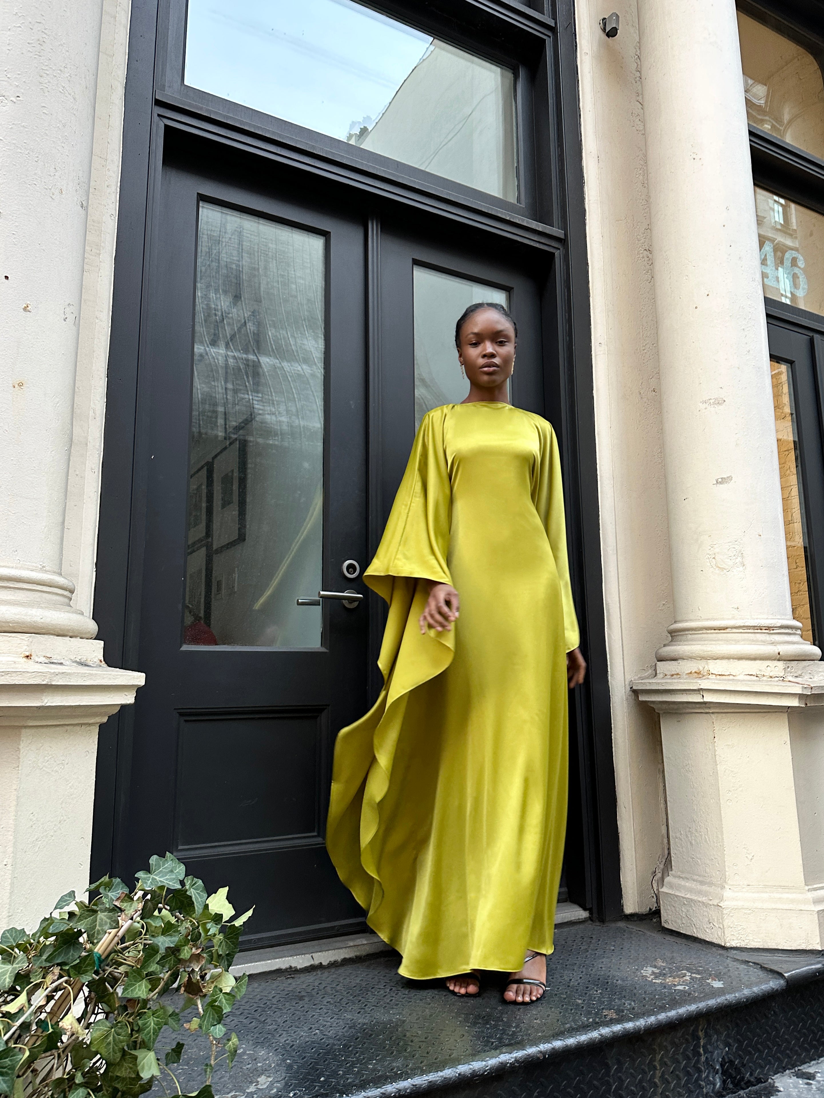 Chartreuse best sale silk dress