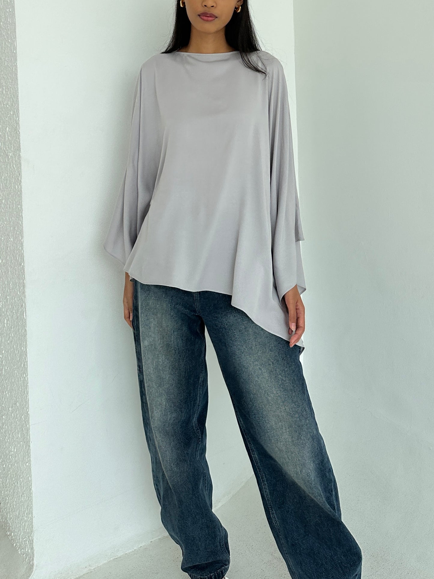 GRAY Adjustable Long-Sleeve Butterfly Top