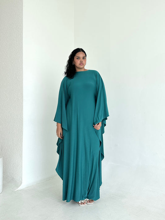 Jersey Kaftan Dress in Ocean Teal