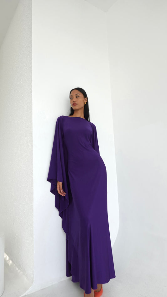 Jersey Kaftan Dress in Violet