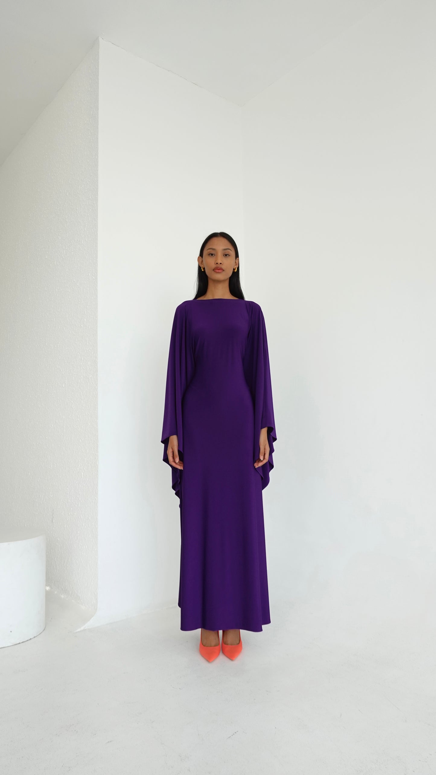 Jersey Kaftan Dress in Violet