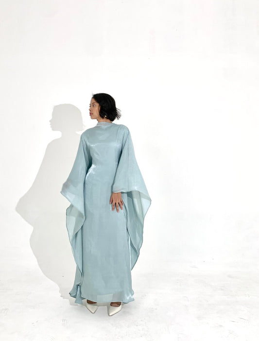 Sheen Kaftan Dress in Aquamarine