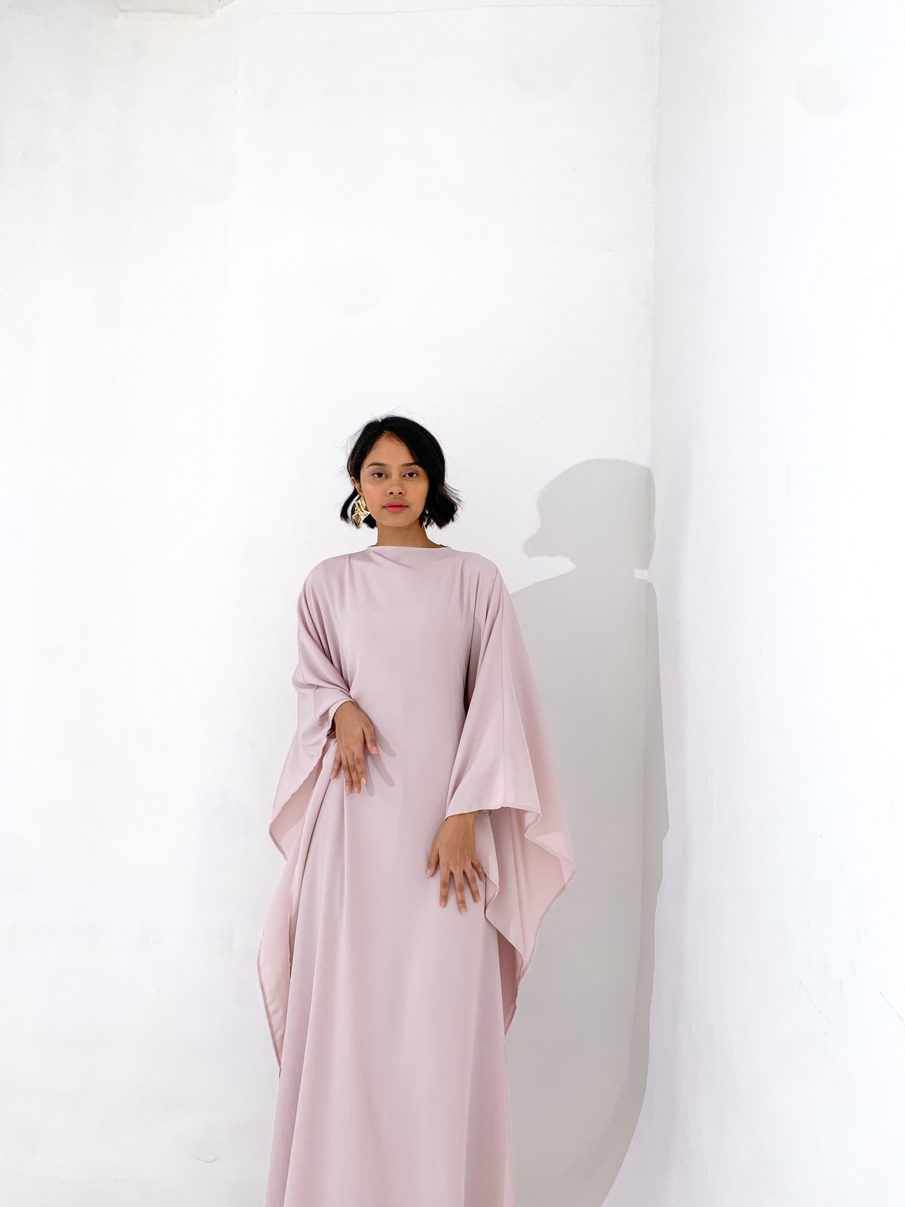 Ayanna Kaftan Dress ( Soft Pink hot )