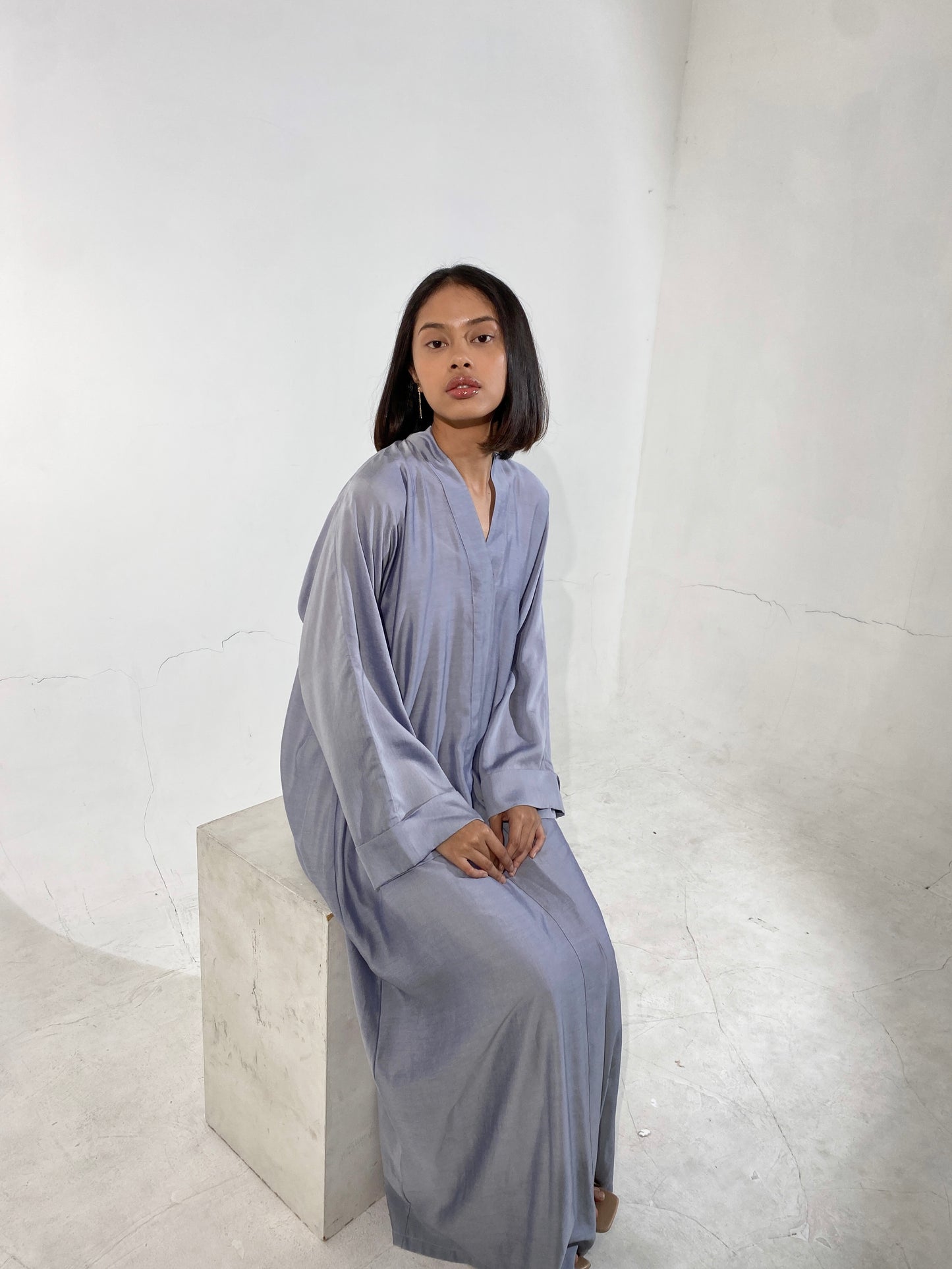 Long Kimono Dress in Periwinkle