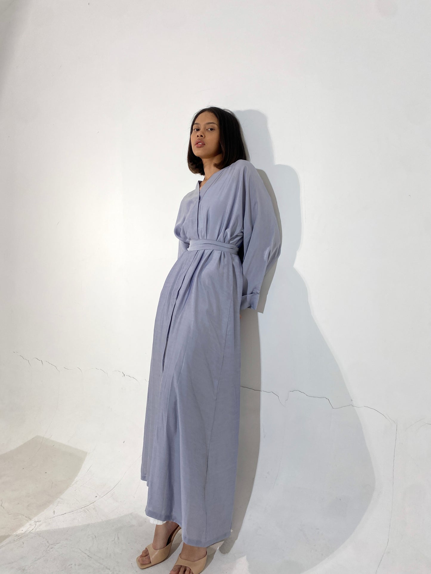 Long Kimono Dress in Periwinkle