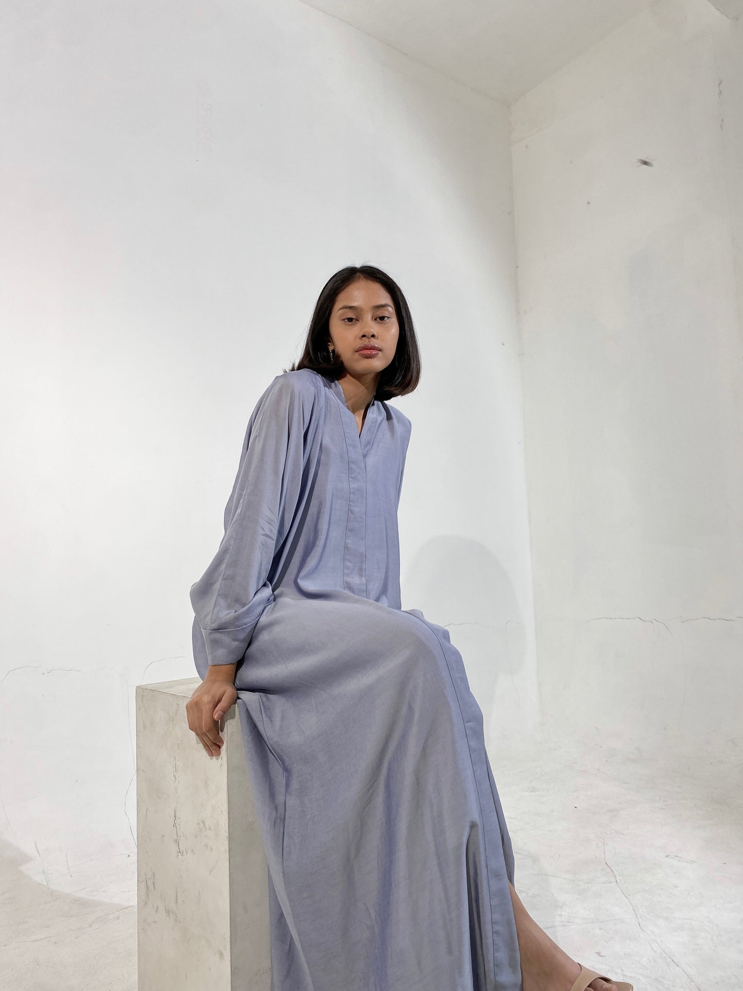 Long Kimono Dress in Periwinkle